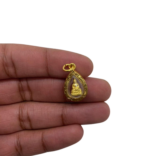 Pendentif traditionnel amulette Bouddha posture Dhyana mudra
