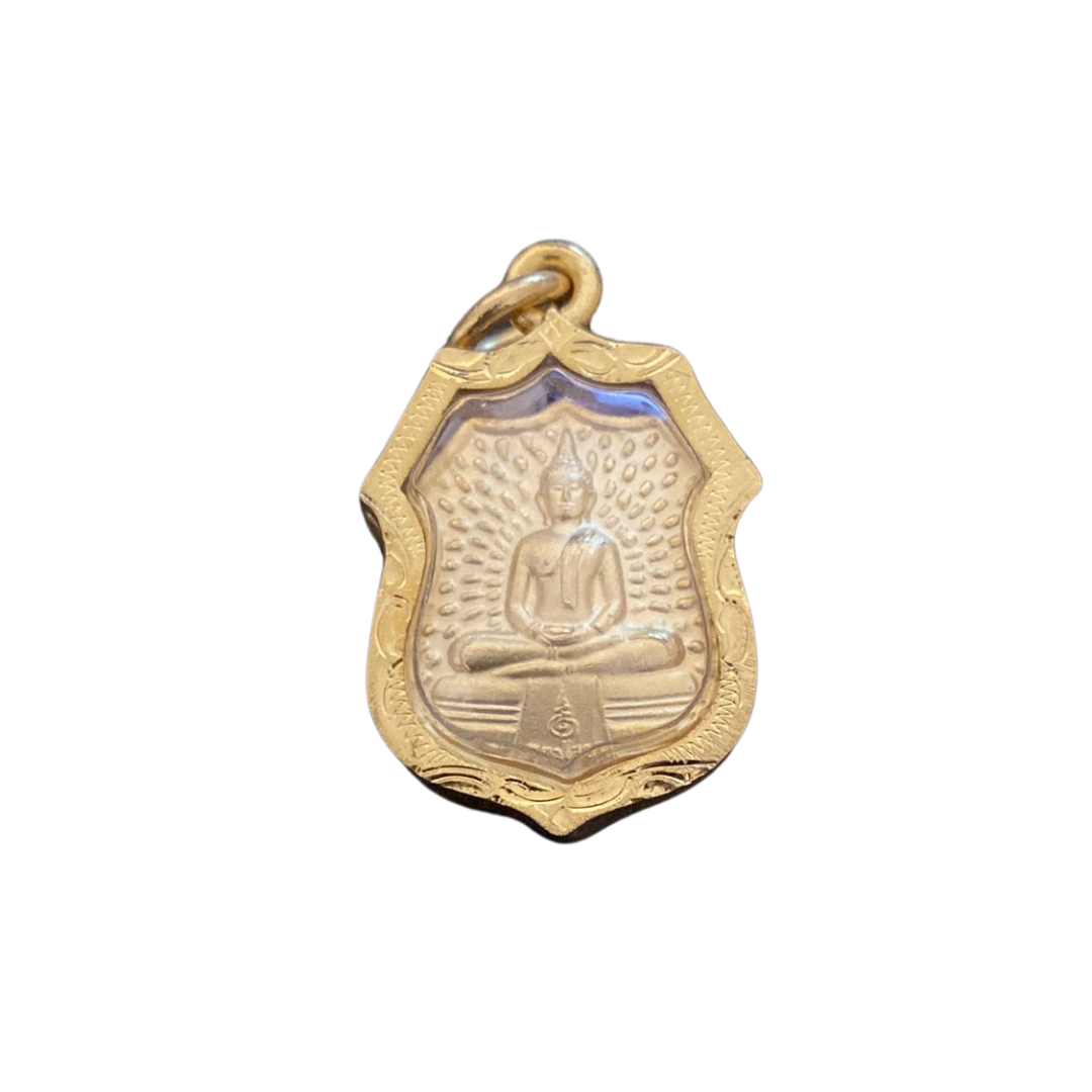 Petite amulette Thaï en verre Bouddha Sothon
