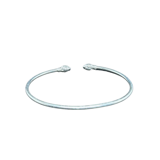 Bracelet fin Khmer en argent Bourgeon de Fleur de Lotus