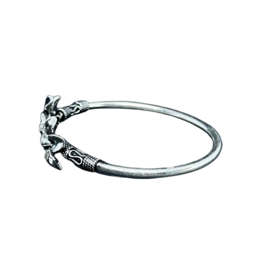 Bracelet Khmer fin en argent aux Fleurs de Champa