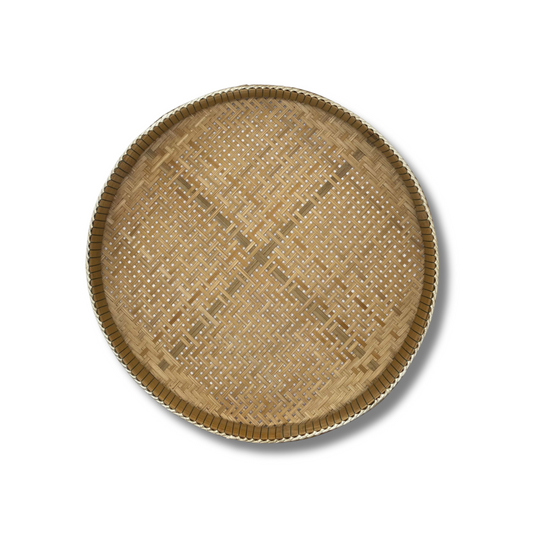 Grand plateau artisanal en bambou du Cambodge