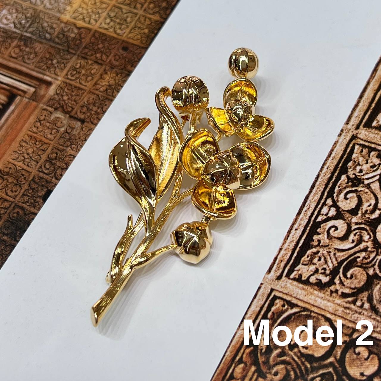 Broche Golden Branch Pka Romdoul by CopperCraftKH