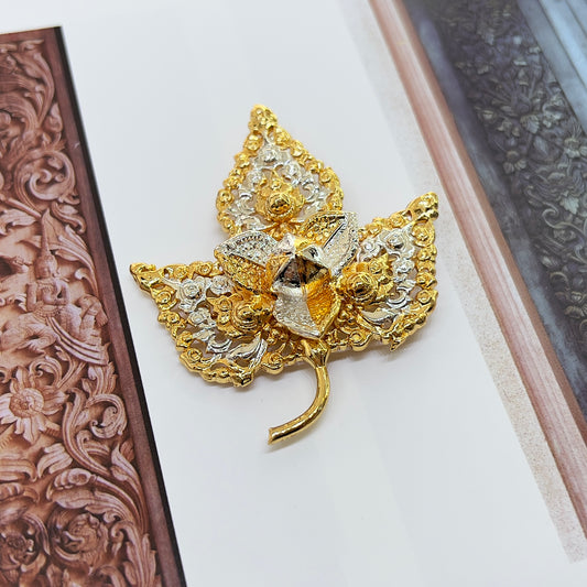 Broche Pka Romdoul Feuilles Bicolore by CopperCraftKH
