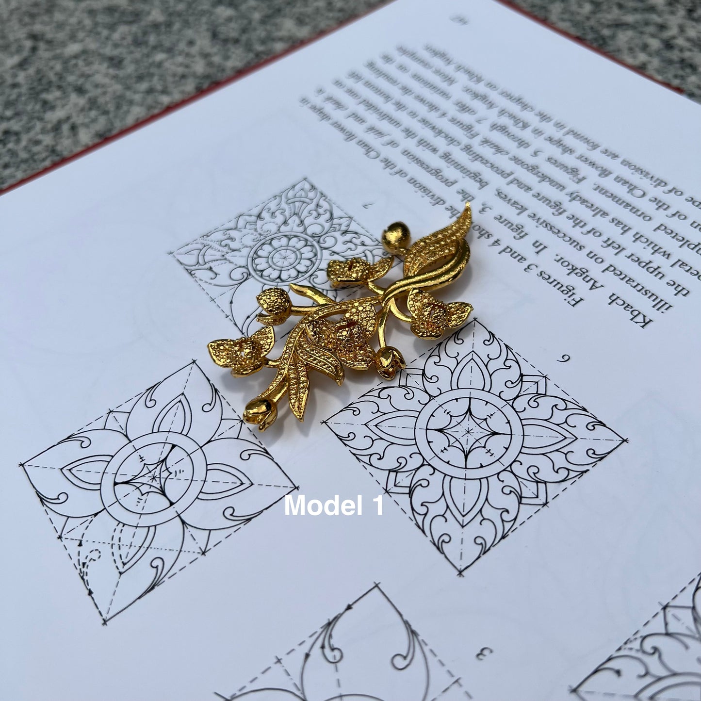 Broche Golden Branch Pka Romdoul by CopperCraftKH