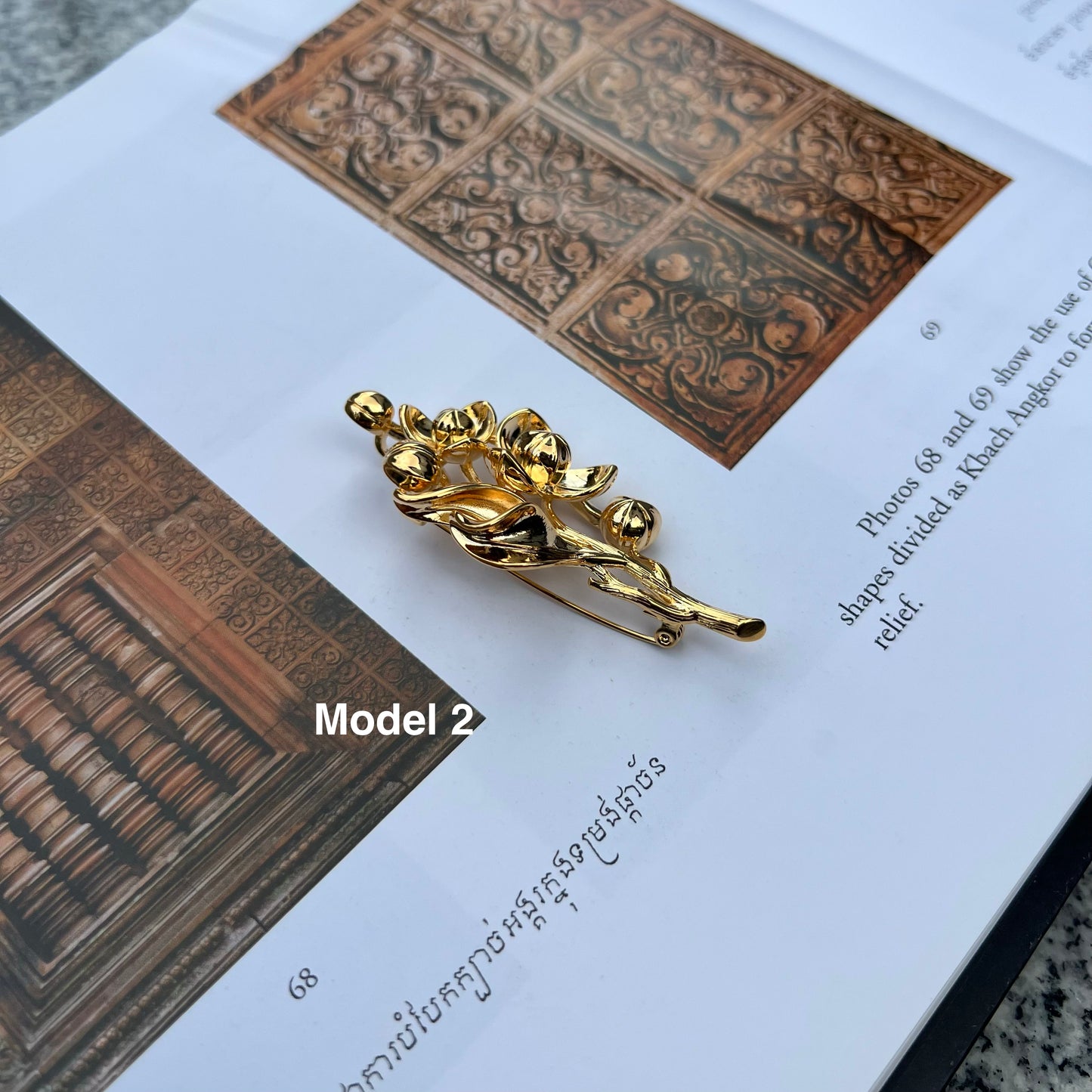 Broche Golden Branch Pka Romdoul by CopperCraftKH