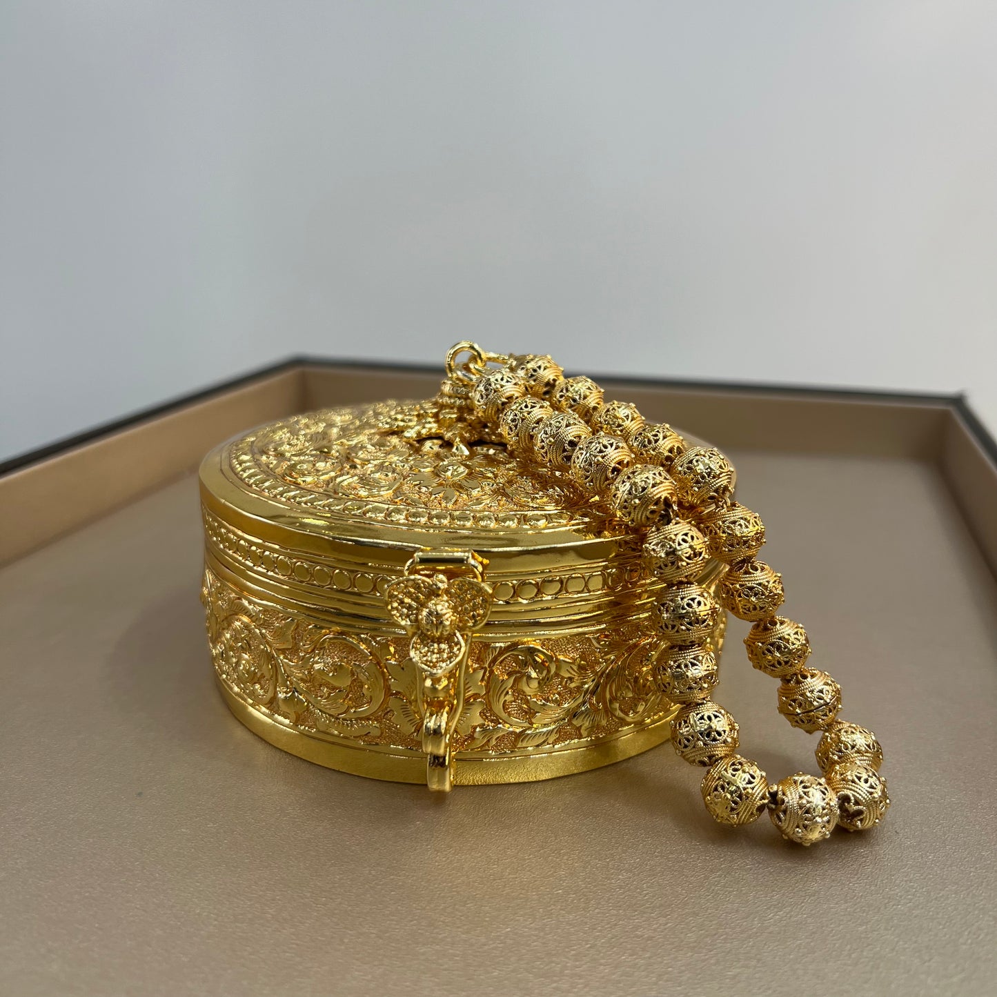 Sac rond cuivre doré Perle by CopperCraftKH