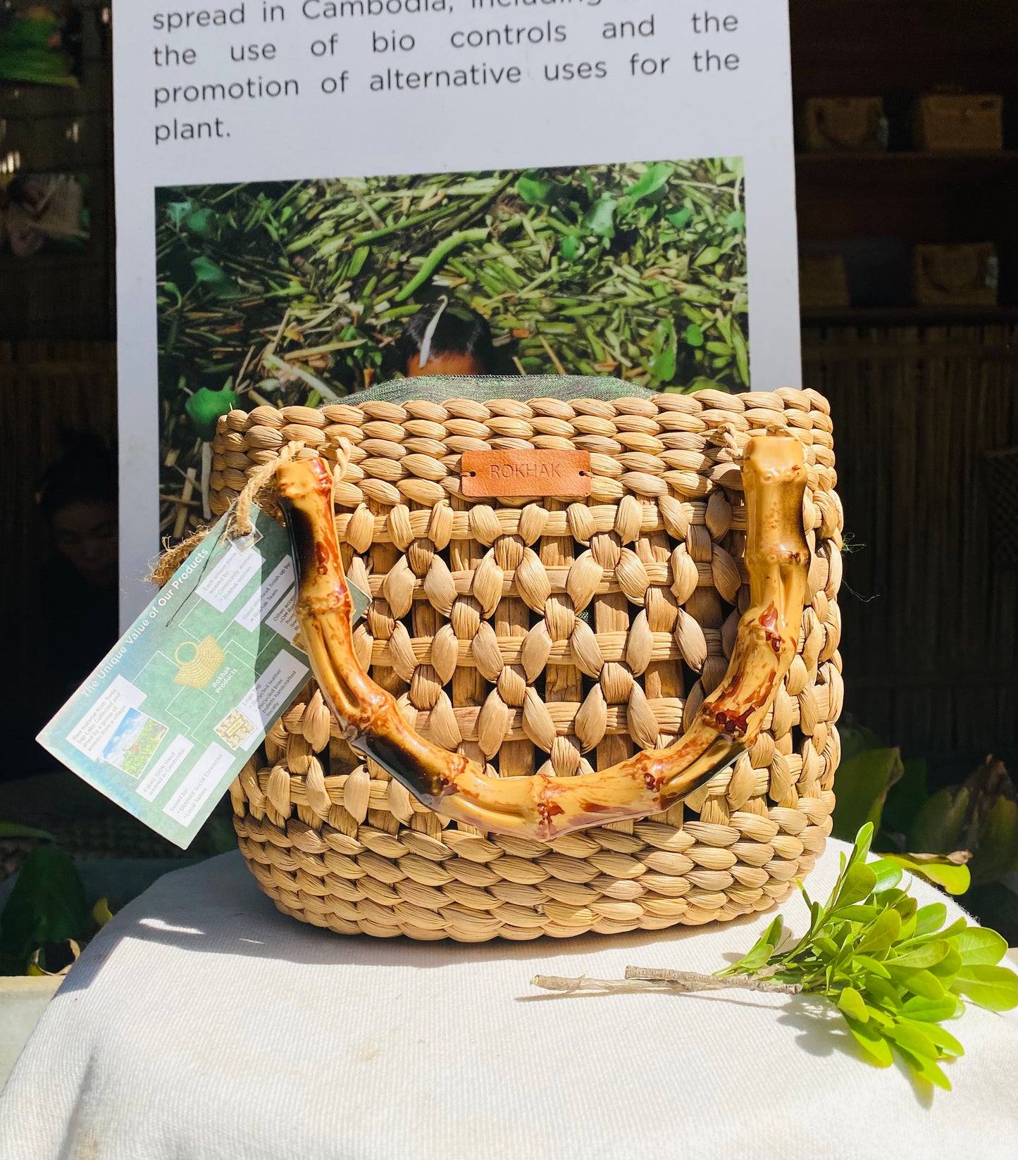 Sac à main (mini cabas) Fleur de Romdoul by Rokhak