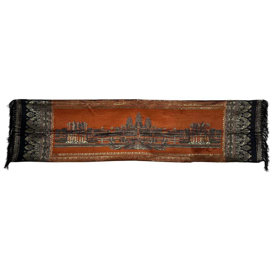 Nappe ornemental cambodgienne Angkor Wat 180 x 50 cm