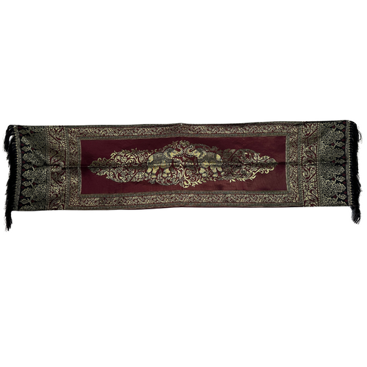 Nappe ornemental cambodgienne éléphant d'Asie 180 x 50 cm