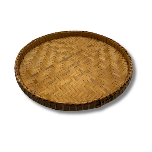 Petit plateau artisanal en bambou du Cambodge