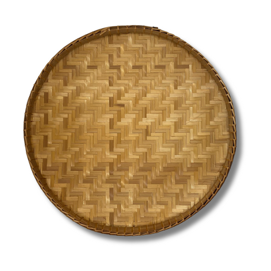 Petit plateau artisanal en bambou du Cambodge