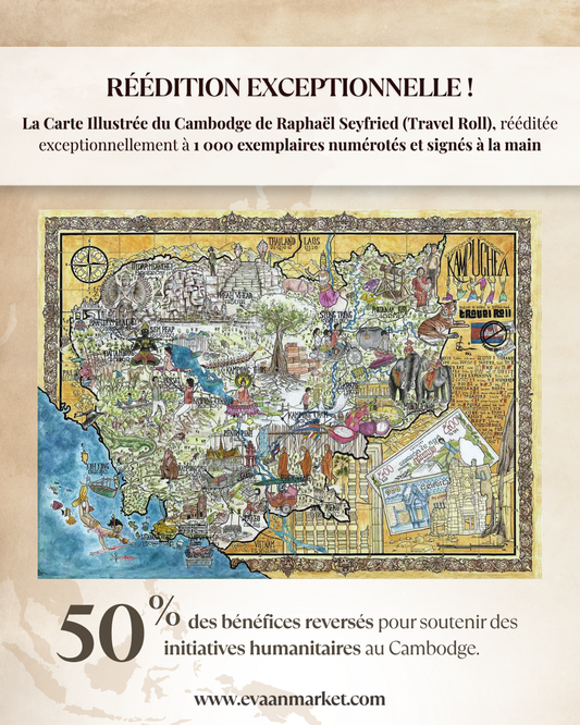 Carte illustrée du Cambodge - Réédition spéciale - Travel Roll, Raphaël Seyfried
