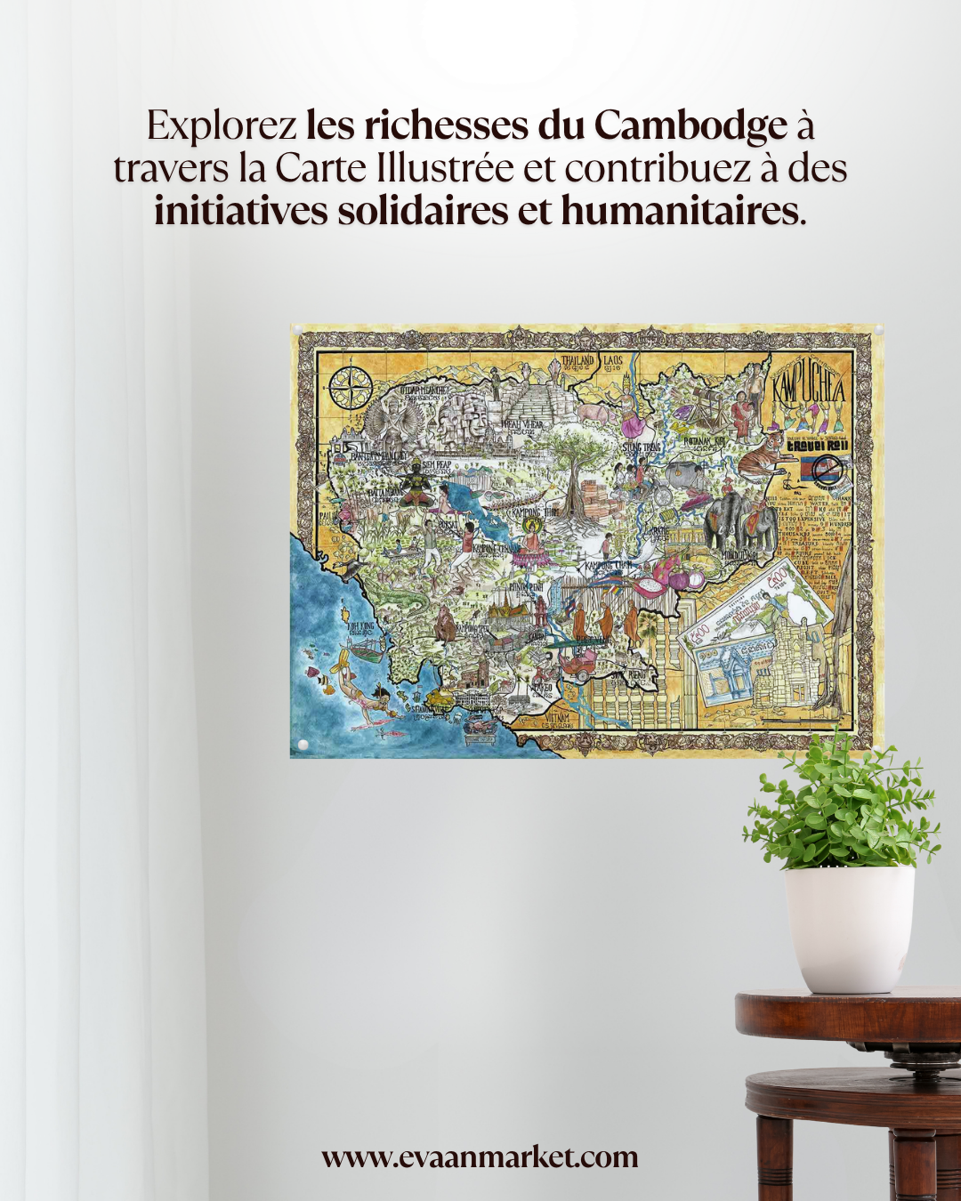 Carte illustrée du Cambodge - Réédition spéciale - Travel Roll, Raphaël Seyfried