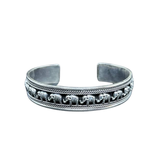 Bracelet Thaïlandais en argent orné d'éléphants