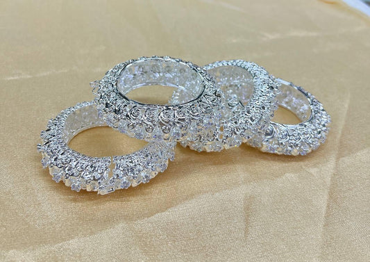 Paire de Bracelet Khmer de couleur Argent pour tenue traditionnelle