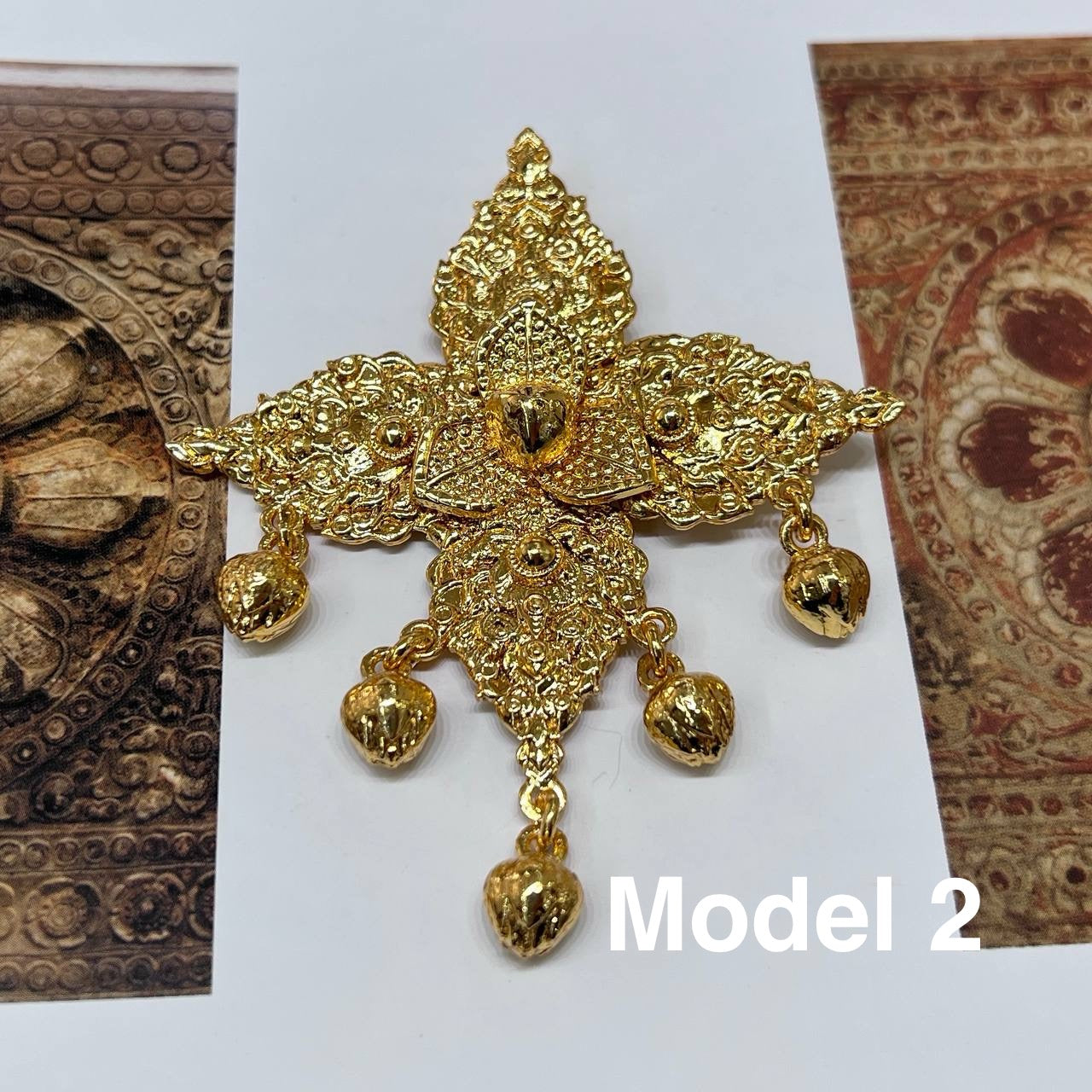 Broche Pka Romdoul with leaves by CopperCraftKH