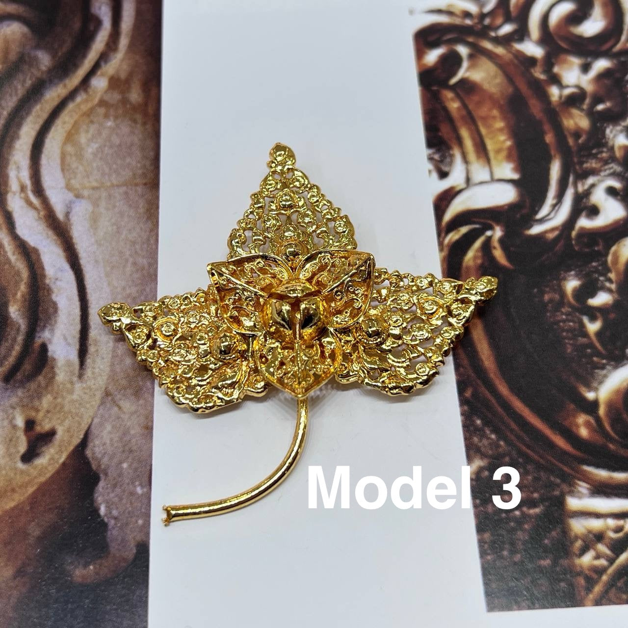 Broche Pka Romdoul with leaves by CopperCraftKH