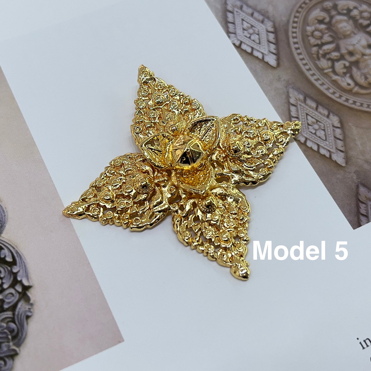 Broche Pka Romdoul with leaves by CopperCraftKH