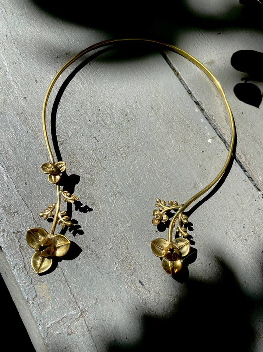 Romdoul with 2 leafs Necklace by Say Seing