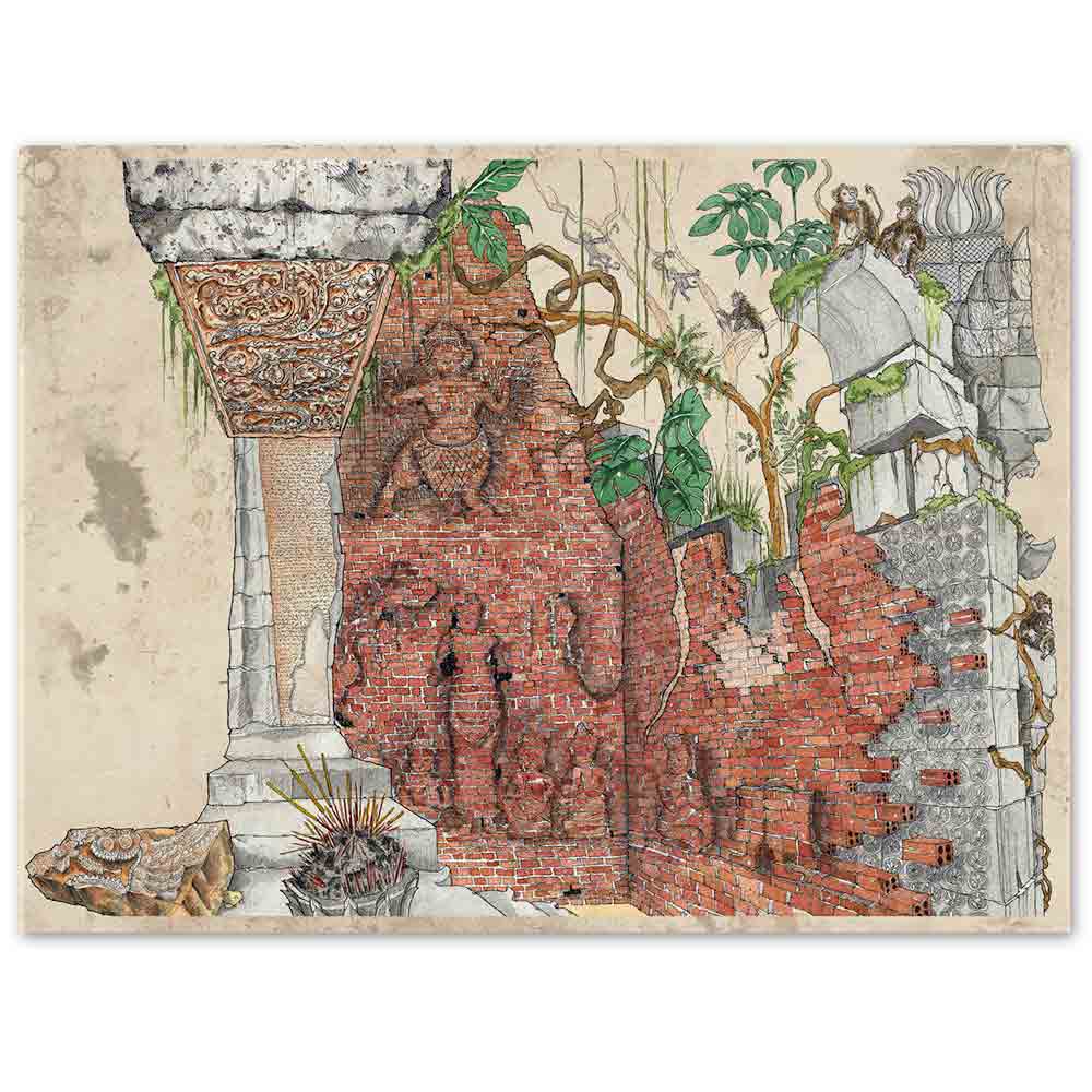 Prasat Kravan - Asie en dessin (Papier d'art), Travel Roll de Raphaël Seyfried