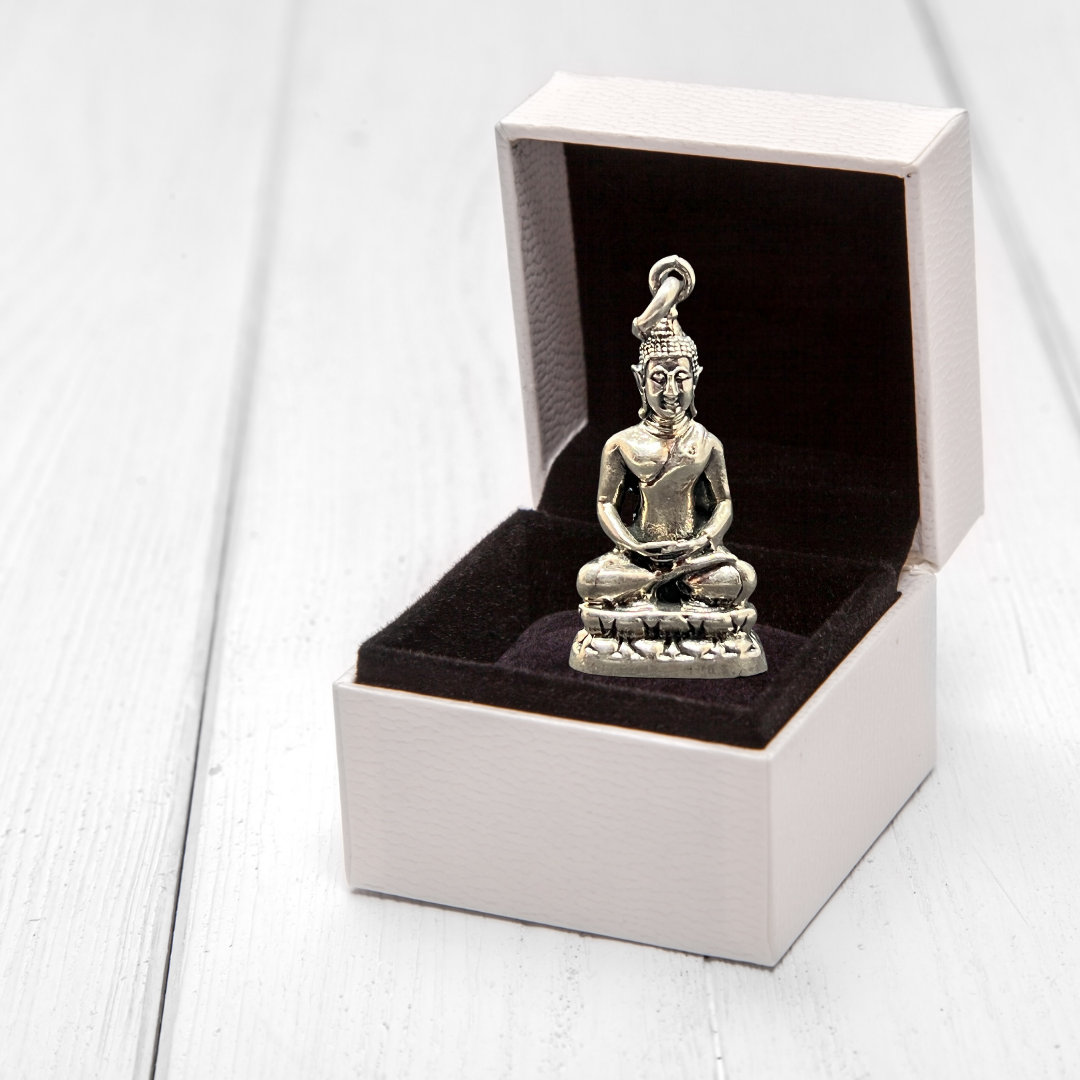 Pendentif Bouddha en posture Dhyana Mudra Argent 925/1000