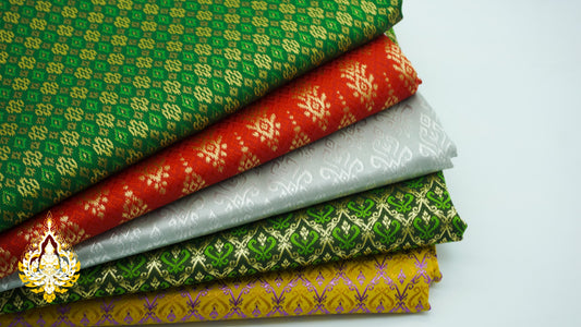 Coupon de tissu Khmer/Thaï premium coloris n°21 à 25 (3,5 x 1m)