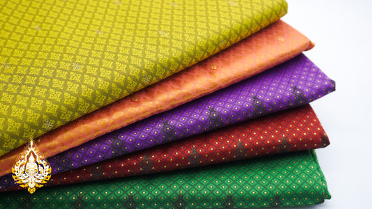 Coupon de tissu Khmer/Thaï premium coloris n°6 à 10 (3,5 x 1m)