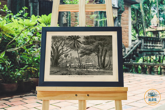 Illustration d'archives du Cambodge - Pagode royale à Bassac Format A3 par Alaya Créations