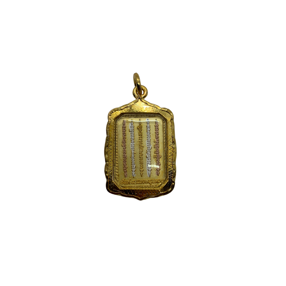 Amulette Thaï en verre 5 lignes Yant (Thep Thanjai)