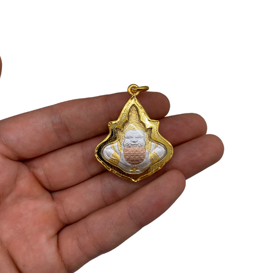 Amulette Thaï en verre Râhu dieu de l'éclipse couleur doré