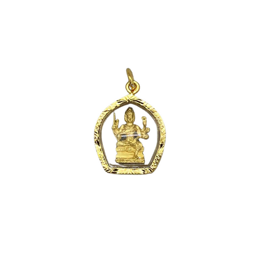 Amulette Thaï en verre Vishnou couleur doré