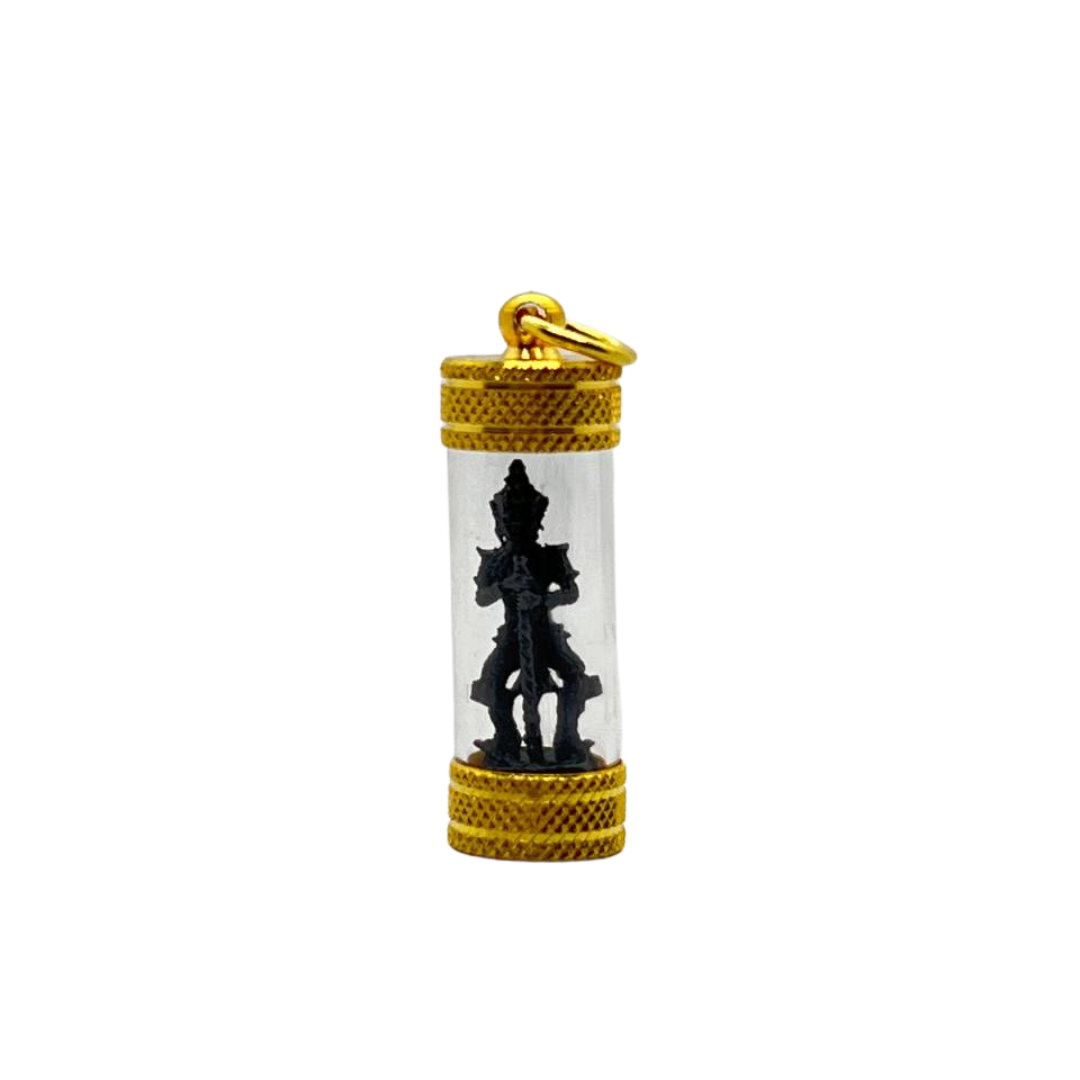Amulette Thaï en verre cylindrique Yeak couleur noir