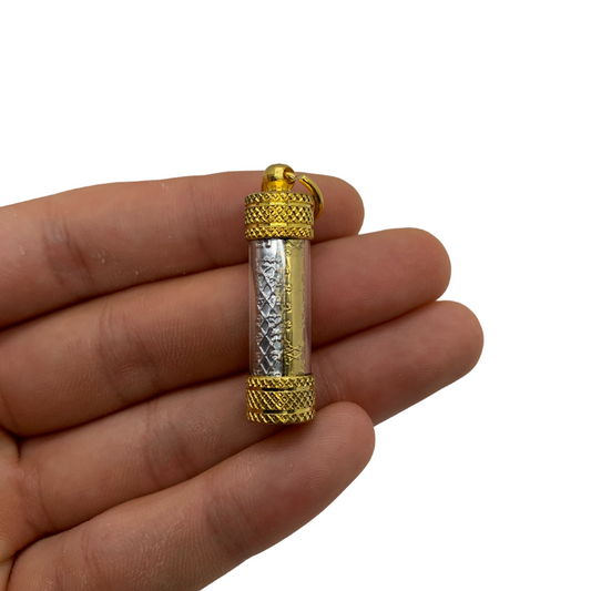 Amulette cylindrique Yoan couleur doré