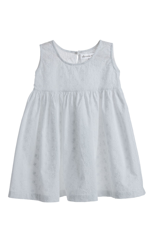Robe sans manches Frankie brodée en blanc enfant (3-24 mois)