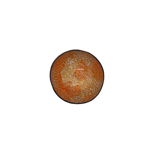 Bol en bois de coco peint et vernis