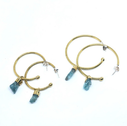 Boucle d’oreille Apatite bleu par Ammo
