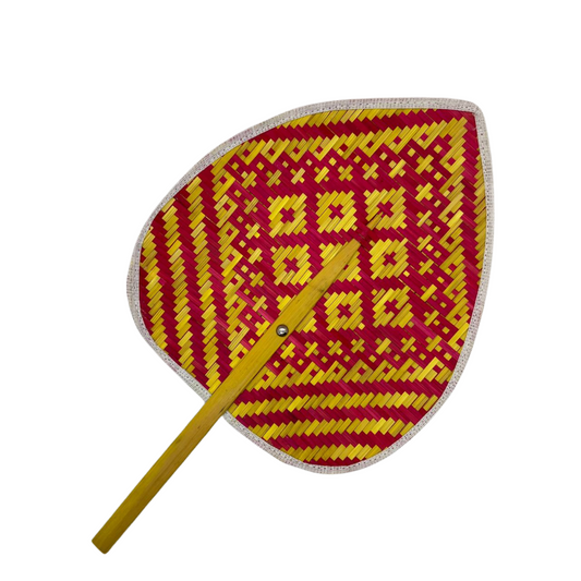 Eventail traditionnel Cambodgien en rotin