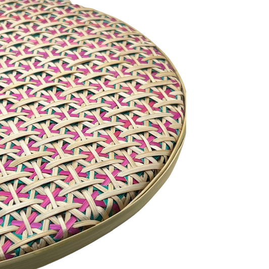 Grand plateau artisanal du Cambodge en rotin