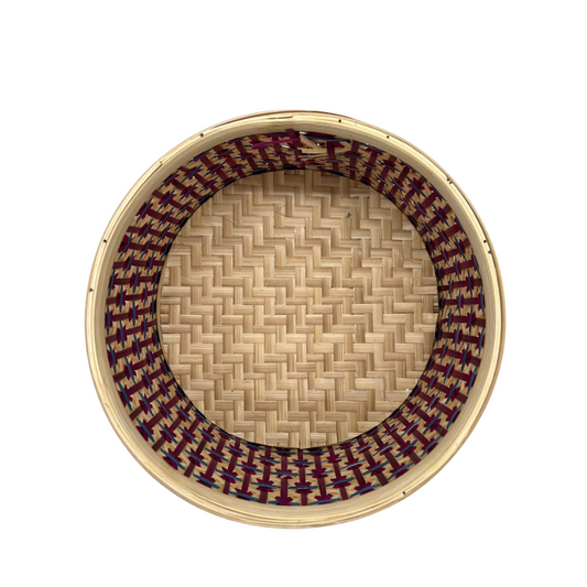 Grande boîte artisanale du Cambodge en rotin