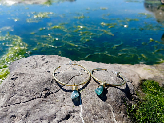 Boucle d’oreille Apatite bleu par Ammo