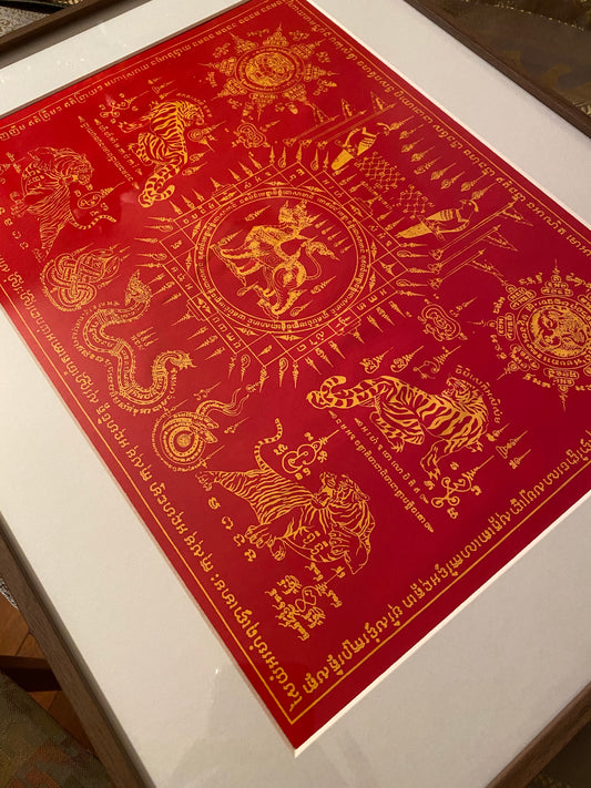 Tableau Sak Yoan (Sak Yant) Prières ancestrales