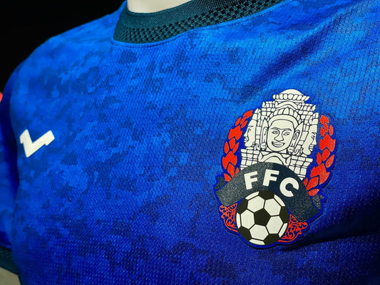 Maillot Officiel du Cambodge, saison 2022-2023 Bleu (Domicile) Modèle PLAYER