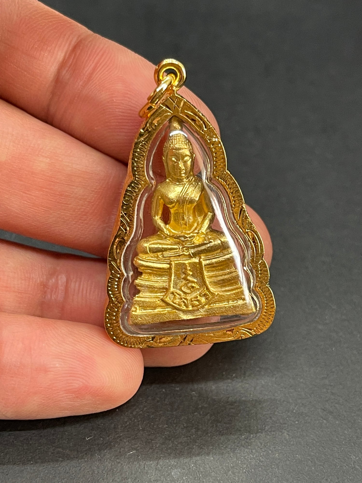 Amulette en verre Bouddha Gold Thaï/Khmer