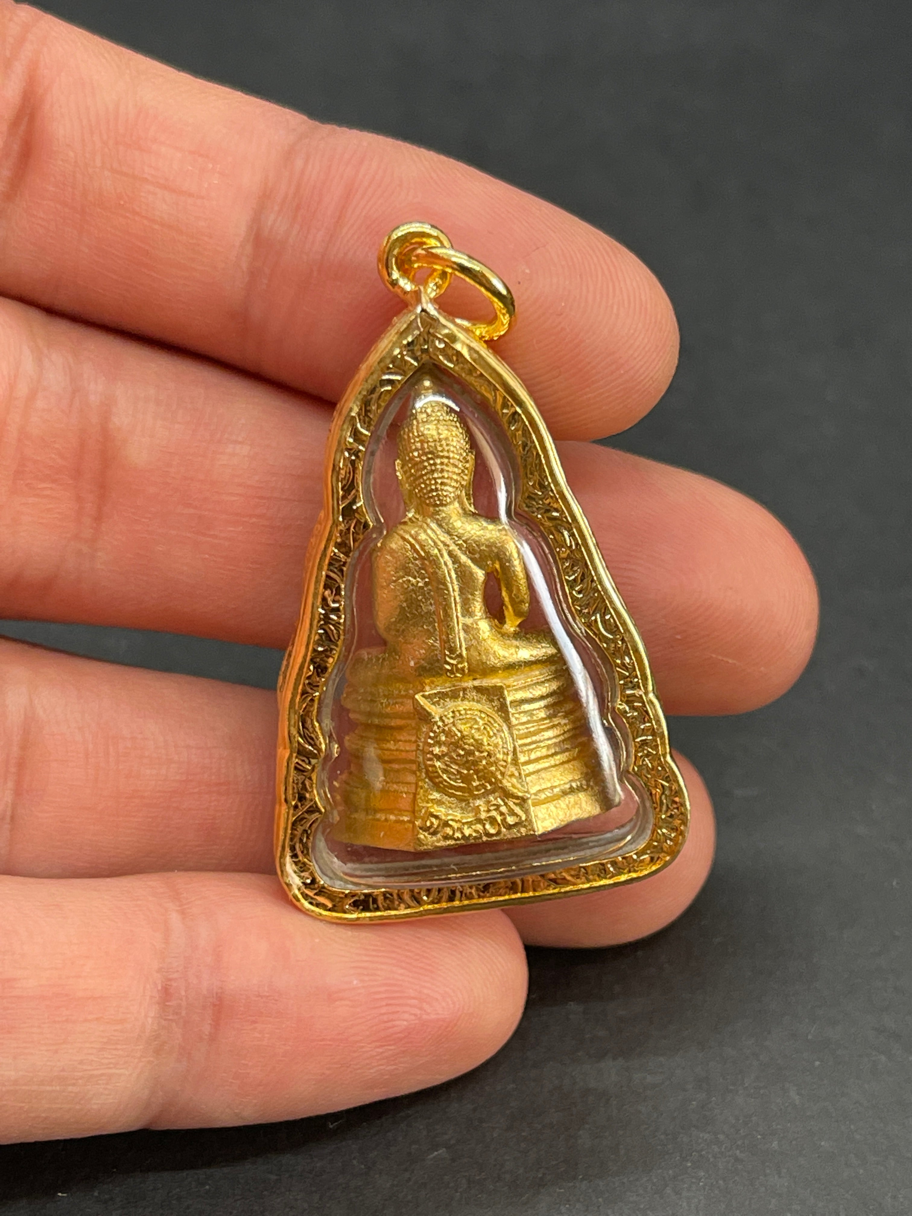 Amulette en verre Bouddha Gold Thaï/Khmer