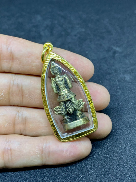 Amulette Yeak en verre Thaï/Khmer
