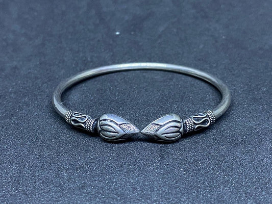 Bracelet Ethnique Fleur de Lotus Khmer en argent