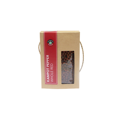 Poivre Rouge de Kampot (grains) en kraft - 150g IGP par Senteurs d'Angkor
