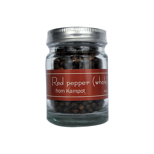 Poivre Rouge de Kampot (grains) en petit pot - 40g IGP par Senteurs d'Angkor