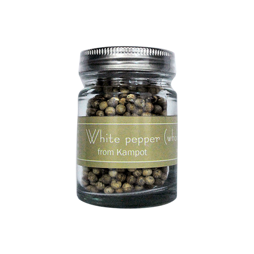 Poivre Blanc de Kampot (grains) en petit pot - 40g IGP par Senteurs d'Angkor