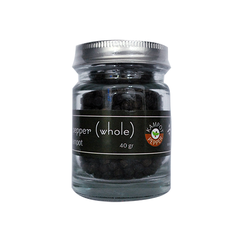 Poivre Noir de Kampot (grains) en petit pot - 40g IGP par Senteurs d'Angkor